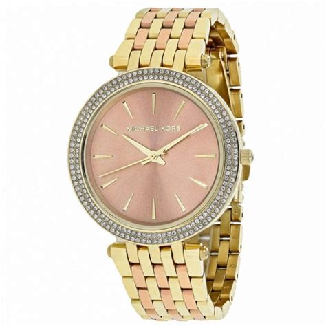 michael kors darci two tone glitz watch